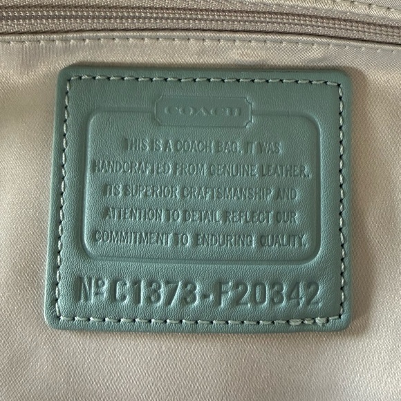 Vintage Coach Y2K Mini Ashley Leather Tote & Crossbody Bag Tiffany Blue & Silver - Picture 7 of 10